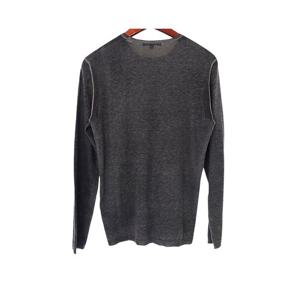 JOHN VARVATOS Men's Pete Crew Neck Sweater - Medium Grey - M - Picture 2 of 2